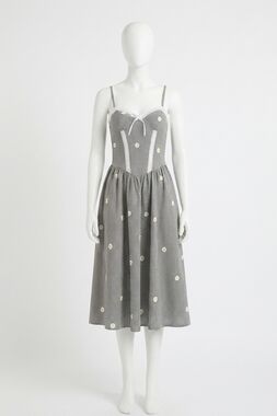 NEW KESTAN daisy midi dress in grey